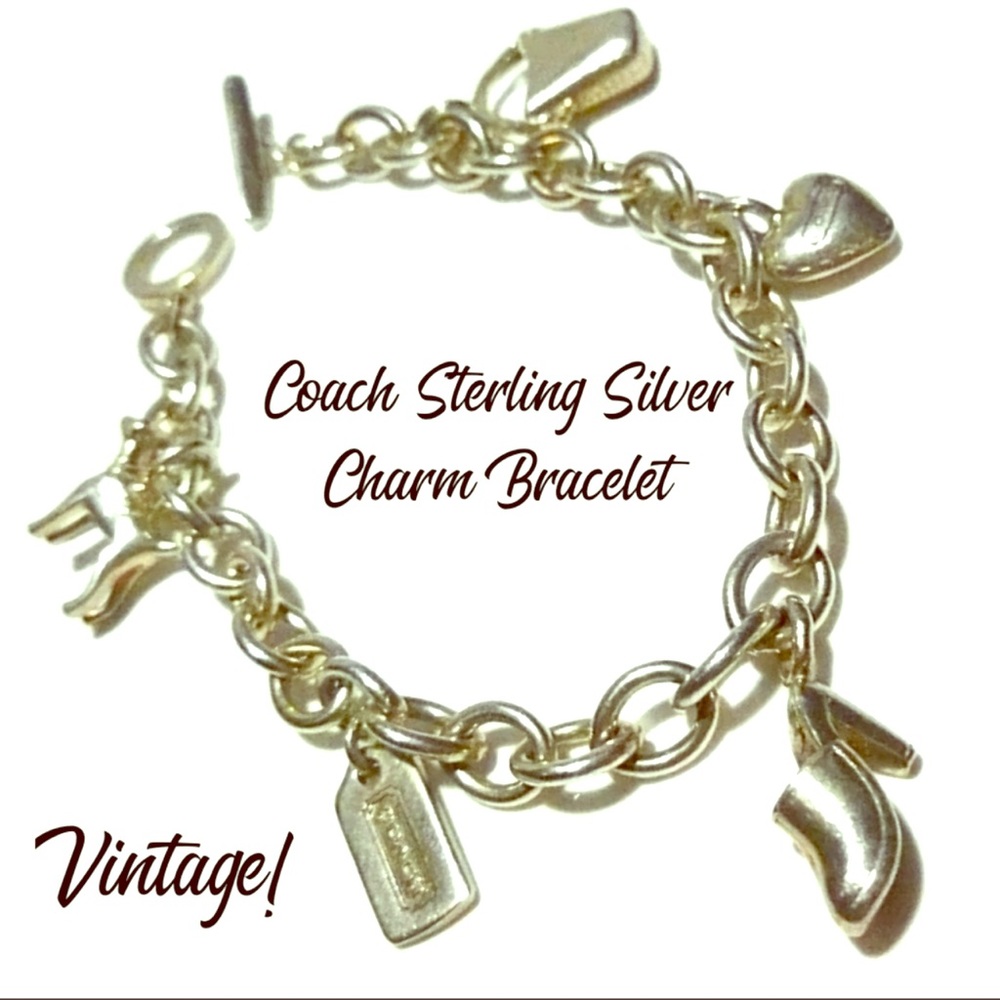 Coach Sterling Silver Vintage Charm Bracelet